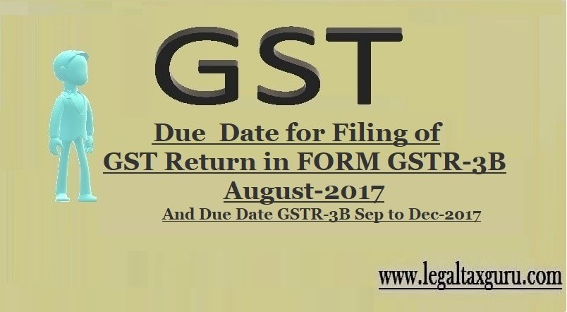Due Date for filing of return in FORM GSTR-3B August to Dec-2017 II Notification No. 35/2017 – Central Tax II Payment of taxes for discharge of tax liability