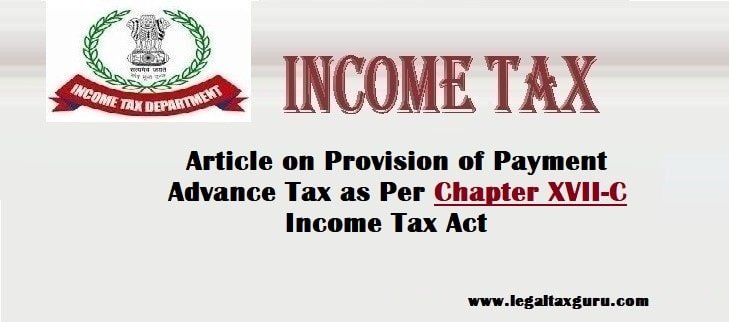 Provision of Payment Advance-Tax