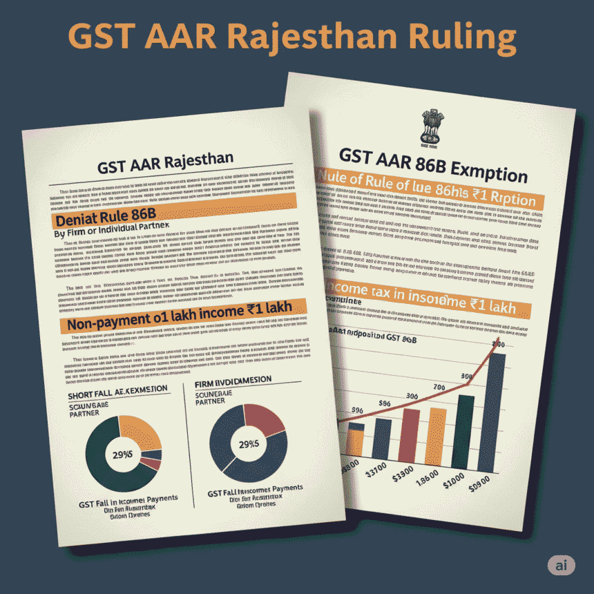 GST AAR RAJASTHAN - No firm or individual partner paid ₹1 lakh in income tax, hence the GST Rule 86B exemption was denied.