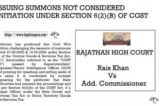 Issuing Summons Not Barred Under Section 6(2)(b) GST